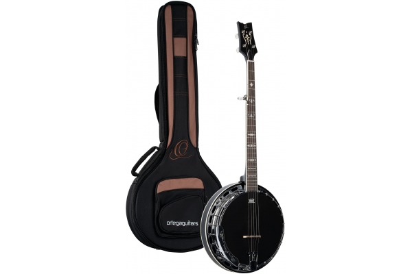 Raven Series Banjo 5 String - Mahogany Black + Bag