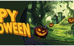 Banner Europalms Halloween Banner, Haunted Forest, 300x90cm