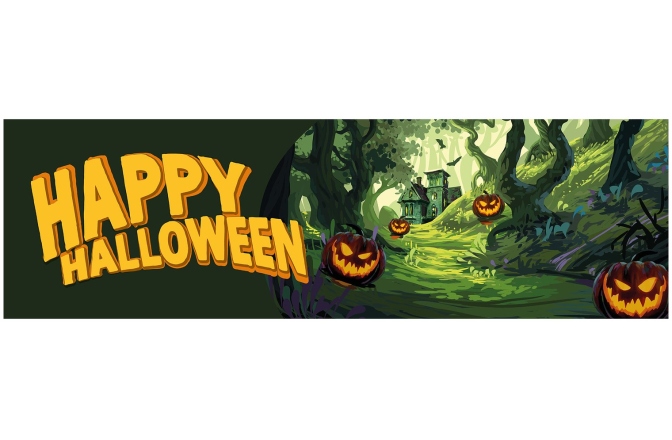 Banner Europalms Halloween Banner, Haunted Forest, 300x90cm