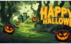 Banner Europalms Halloween Banner, Haunted Forest, 400x180cm