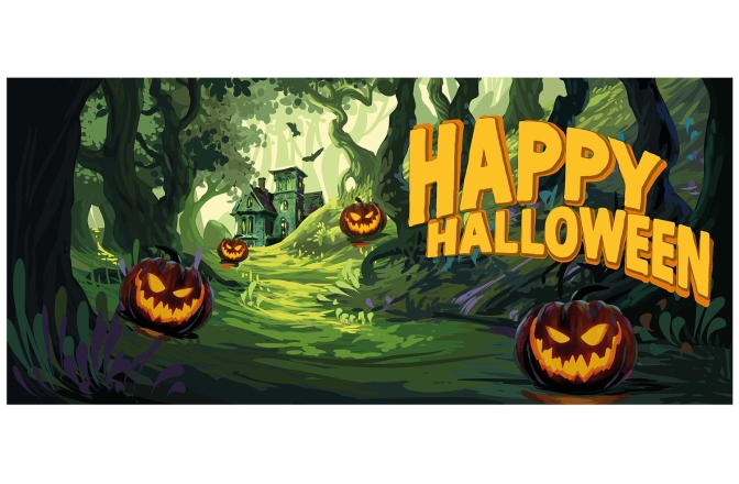Banner Europalms Halloween Banner, Haunted Forest, 400x180cm