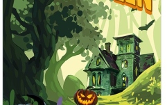 Banner Europalms Halloween Banner, Haunted Forest, 90x180cm