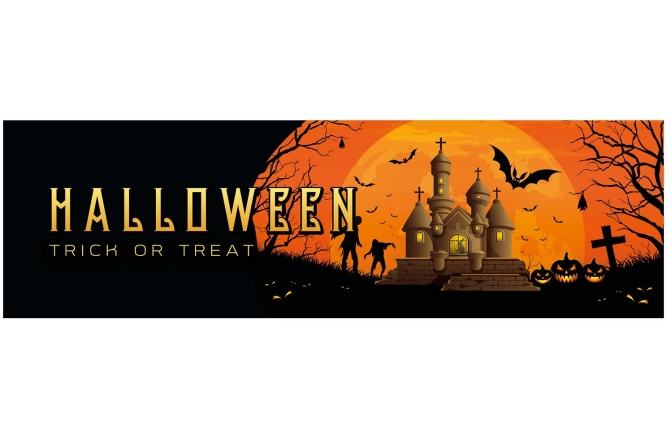 Banner Europalms Halloween Banner, Haunted House, 300x90cm