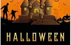 Banner Europalms Halloween Banner, Haunted House, 90x180cm