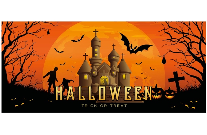 Banner Halloween Europalms Halloween Banner, Haunted House, 400x180cm