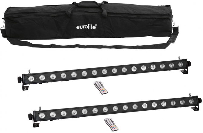 Bară de lumină LED Eurolite Set 2x LED PIX-16 QCL Bar + Soft Bag