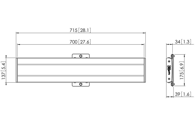 Bara pentru interfata  Vogels PFB3407, 715mm, negru