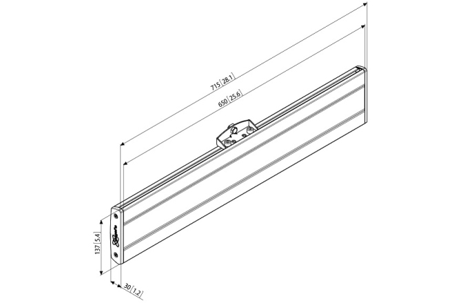 Bara pentru interfata  Vogels PFB3407, 715mm, negru