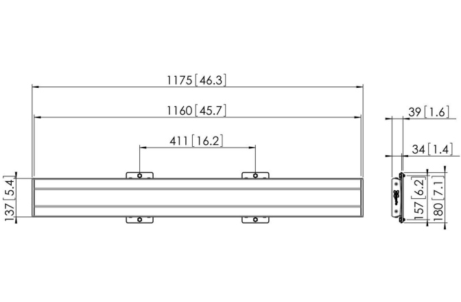 Bara pentru interfata  Vogels PFB3411, 1175 mm, negru
