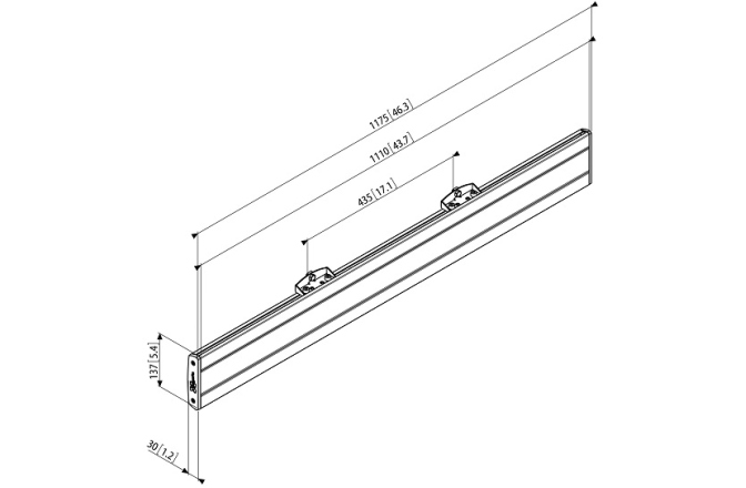 Bara pentru interfata  Vogels PFB3411, 1175 mm, negru