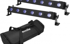 Bară spotlight Eurolite Set 2x LED BAR-6 QCL RGB+UV Bar + Soft Bag