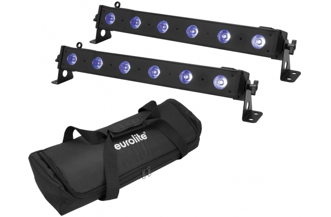 Bară spotlight Eurolite Set 2x LED BAR-6 QCL RGB+UV Bar + Soft Bag