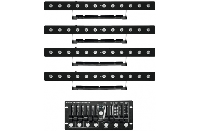 Bară spotlight Eurolite Set 4x LED PIX-12 HCL + Controller