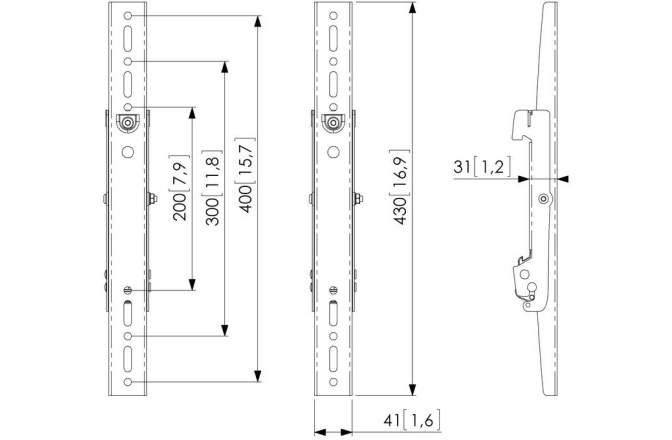 Bare verticale de prindere  Vogels PFS3204, VESA 400 mm, 160 kg