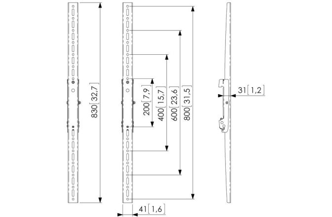 Bare verticale de prindere  Vogels PFS3208, VESA 800 mm, 160 kg
