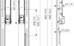 Bare verticale de prindere  Vogels PFS3504, VESA 400 mm, 80 kg, ajustabile 3D