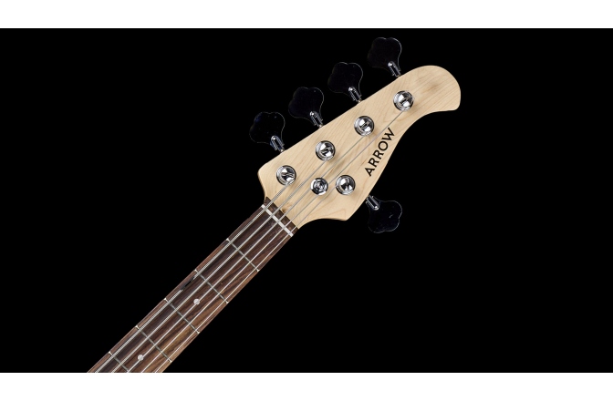 Bas electric cu 5 corzi Arrow Session Bass 5 Bone White Rosewood/T-shell