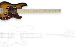 Bas electric de calatorie Traveler Guitar  - TB-4P Bass - Sunburst / Maple