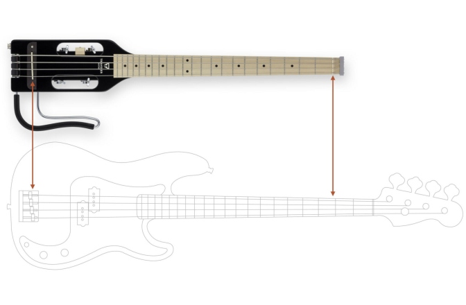 Bas electro-acustic de calatorie Traveler Guitar  - Ultra-Light Bass, 4-String - Gloss Black