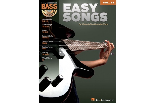BASS PLAY ALONG VOLUME 34 EASY SONGS BGTR BK/AUDIO ONLINE