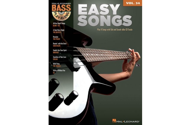 No brand BASS PLAY ALONG VOLUME 34 EASY SONGS BGTR BK/AUDIO ONLINE