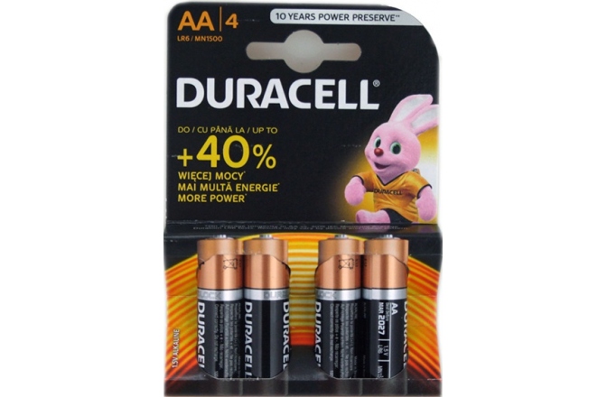 Baterii alkaline DuraCell Basic AA (R6) B4 Pack