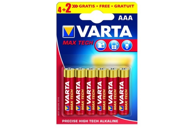 Baterii alkaline Varta Max Tech AAA (R3) 4+2