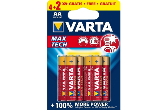 Baterii alkaline Varta Max Tech Max Power AA (R6) 4+2