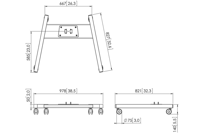 Baza stand  Vogels PFT8520, negru