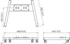 Baza stand  Vogels PFT8530, negru