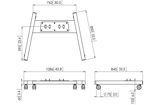 Baza stand  Vogels PFT8530, negru