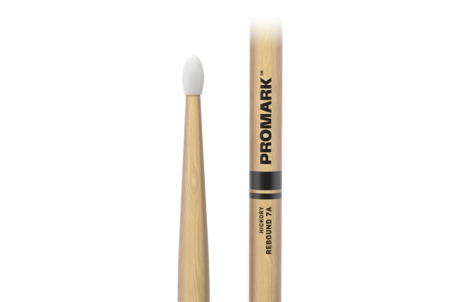 Bețe de tobe Promark Rebound 7A Hickory Drumstick Oval Nylon Tip