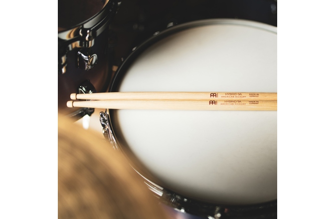 Bețe pentru Tobe Meinl Hybrid 9A Wood Tip Drumstick - American Hickory