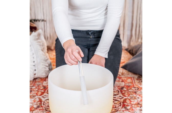 Bol de mdeitație Meinl Crystal Singing Bowl, color-frosted, 12" / 30 cm, Note E4, Solarplexus Chakra