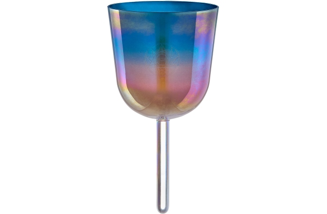 Bol de meditație cu mâner Meinl 4.5" Essence Solfeggio Crystal Singing Bowl Mi 528 Hz, Sunrise Blue