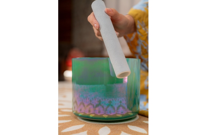 Bol de meditație cu mâner Meinl 6.75" Essence Solfeggio Crystal Singing Bowl 285 Hz, Turquoise Green