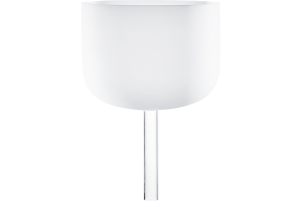 Crystal Singing Bowl, with handle, white-frosted, 10" / 25 cm, Note F4, Heart Chakra Crystal Singing Bowl, with handle, white-frosted, 10" / 25 cm, Note F4, Heart Chakra 