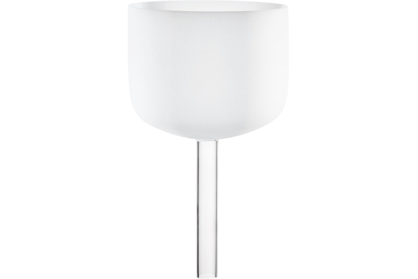 Crystal Singing Bowl, with handle, white-frosted, 8" / 20 cm, Note B4, Crown Chakra Crystal Singing Bowl, with handle, white-frosted, 8" / 20 cm, Note B4, Crown Chakra 