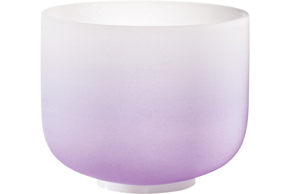 Crystal Singing Bowl, color-frosted, 8" / 20 cm, Note B4, Crown Chakra&#10;