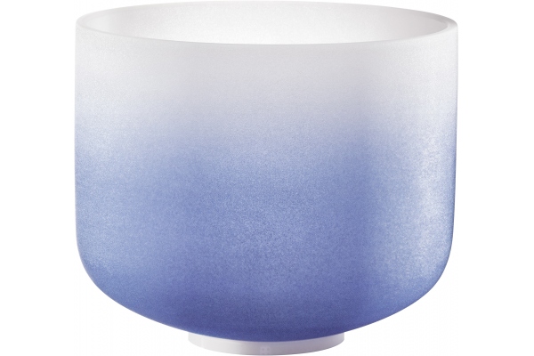 Crystal Singing Bowl, color-frosted, 9" / 21 cm, Note A4, Brow Chakra
