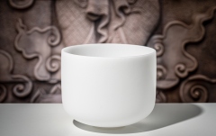 Bol de meditație Meinl Crystal Singing Bowl, white-frosted, 11" / 28 cm, Note F4, Heart Chakra