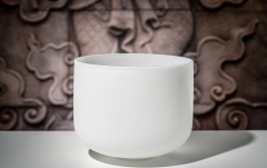 Bol de meditație Meinl Crystal Singing Bowl, white-frosted, 12" / 30 cm, Note E4, Solarplexus Chakra