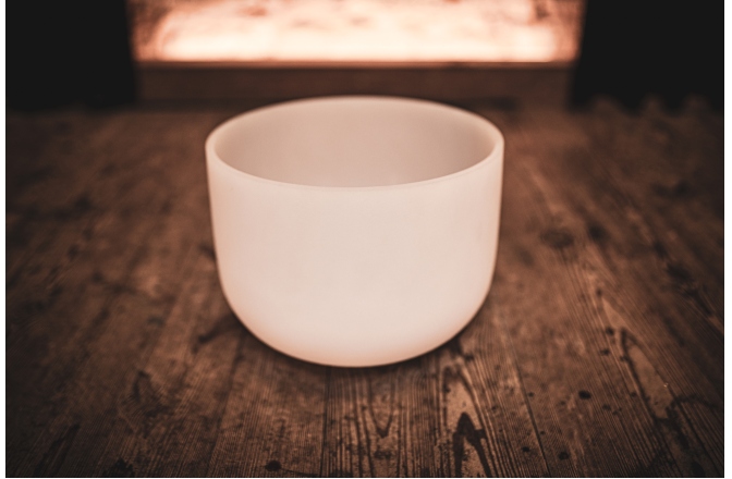 Bol de meditație Meinl Crystal Singing Bowl, white-frosted, 12" / 30 cm, Note E4, Solarplexus Chakra