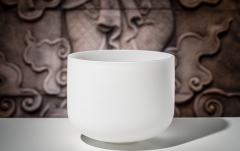 Bol de meditație Meinl Crystal Singing Bowl, white-frosted, 12" / 30 cm, Note F4, Heart Chakra