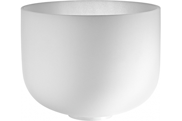 Crystal Singing Bowl, white-frosted, 12" / 30 cm, Note F4, Heart Chakra
