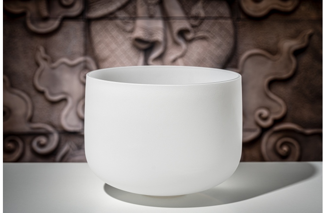 Bol de meditație Meinl Crystal Singing Bowl, white-frosted, 13" / 33 cm, Note D4, Sacral Chakra