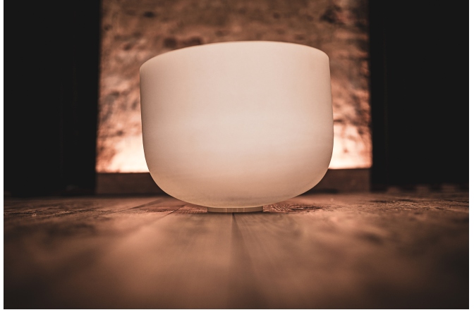 Bol de meditație Meinl Crystal Singing Bowl, white-frosted, 13" / 33 cm, Note D4, Sacral Chakra