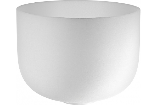 Crystal Singing Bowl, white-frosted, 13" / 33 cm, Note D4, Sacral Chakra