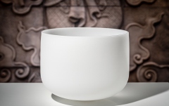 Bol de meditație Meinl Crystal Singing Bowl, white-frosted, 14" / 35 cm, Note C4, Root Chakra
