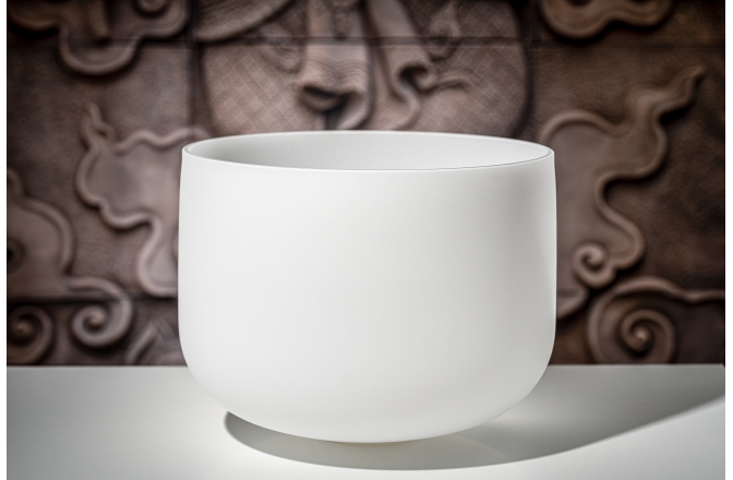 Bol de meditație Meinl Crystal Singing Bowl, white-frosted, 14" / 35 cm, Note C4, Root Chakra